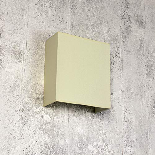 Lámpara de pared de tela con pantalla color crema E27 rectangular moderno diseño Loft lámpara de pared Alice pasillo salón