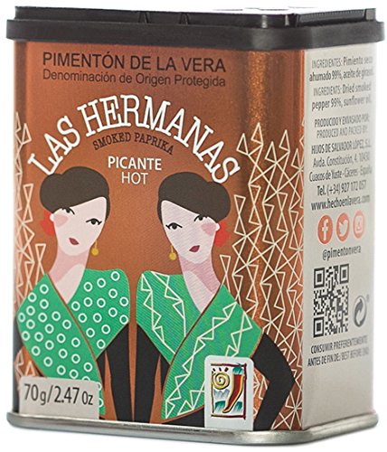 Las Hermanas Pimentón de la Vera D.O.P Picante Ahumado - geräuchertes scharfes Paprikapulver, 1er Pack (1 x 70 g)