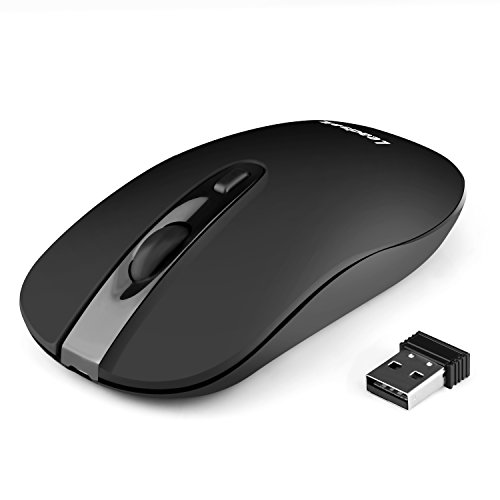 LeadsaiL Ratón Inalámbrico Recargable, Wireless Mouse Silencioso Ratón óptico Click Mini, Forma Ergonómica Ultra Delgado, 2.4G Mouse Inalámbrico Mini con 2400 dpi, Cable USB