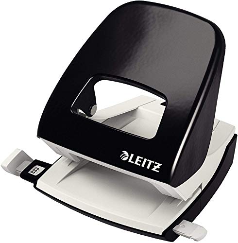 Leitz NeXXt 50081001 - Perforadora (2 agujeros, acero), color negro, 30 hojas