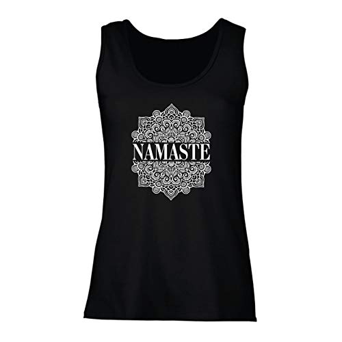 lepni.me Camisetas sin Mangas para Mujer Meditación Yoga Namaste Mandala Zen Regalo Espiritual para Yogui (Small Negro Multicolor)