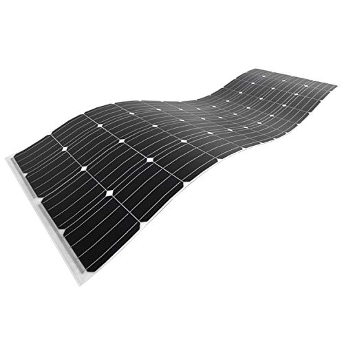 LIGHTEU®, 175W Panel solar monocristalino extremadamente flexible con capa ETFE MC4 ultrafina, arco de 248 grados, para autocaravanas, caravanas, autocaravanas, barcos, techos, superficies irregulares
