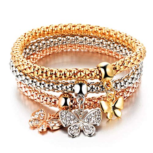 LIIYANN Rose Gold Charm Bracelet, Made of Crystal. Women's Bracelet (19-22 cm) 18 Rose Gold Plated (Color : B) Gift