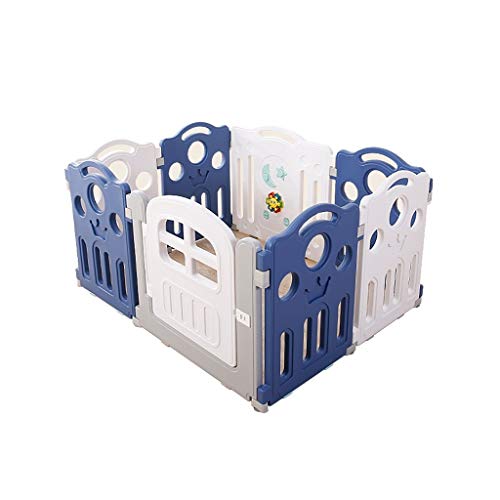 LIUFS-Barandilla Infantil Valla Parque Infantil Niños Niños De 8 Panel De Seguridad Yard Centro De Actividades De Juegos Del Panel De Goma Antideslizante Mats Forma Ajustable Diseño Portátil For El Us