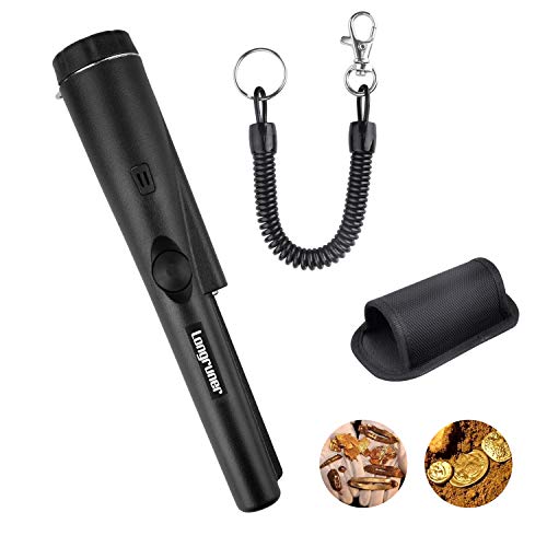 Longruner Pinpointer Metal Detector, Treasure Hunting Tool Buzzer Vibrate Portable Pin Pointer with LED Indicators and Belt Holster LQW31