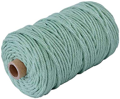 Lorryhaus Cuerda de macramé multicolor para manualidades, hilo natural de algodón de 2 mm, hilo de algodón, cuerda para colgar en la pared, perchas, manualidades, atrapasueños, 100 m (Verde lima)