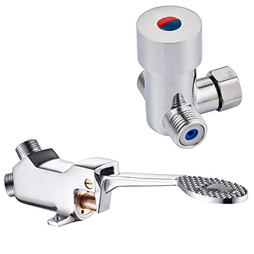 LukLoy Válvula de pedal de agua fría y caliente para grifos de manos libres (válvula de agua fría y caliente A) (válvula de agua fría y caliente A)