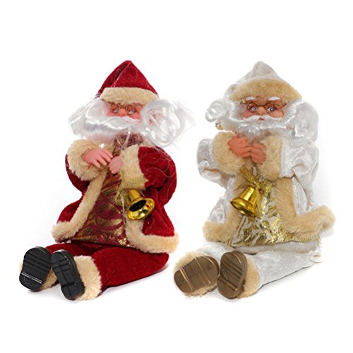 LUOEM Papá Noel Sentado Figura Navidad Figura Navidad Mesa – Figura Decorativa