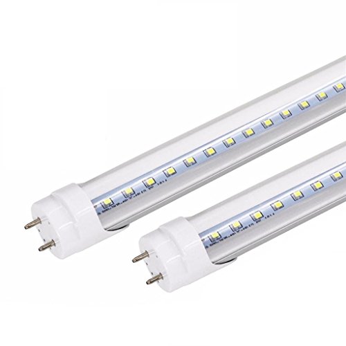 Maidodo 2x LED Bombillas Tubos Fluorescentes y de neón A+ T8 G13 120cm 4FT 18W 1620LM 96SMD luz Blanca fría 6000-6500K Cubierta Transparente