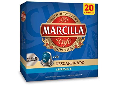 Marcilla Café Descafeinado - 200 cápsulas compatibles con máquinas Nespresso*® (10 paquetes de 20 unidades)