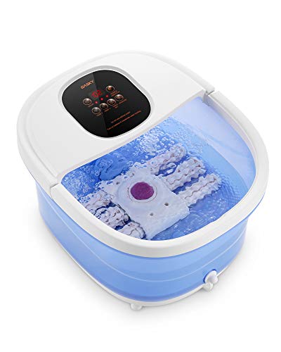 Masajeador de spa/baño para pies 6 en 1, calor, burbujas, vibración, 6 rodillos motorizados de Shiatsu, conversión de frecuencia, ajustes de tiempo y temperatura, para uso doméstico de los pies