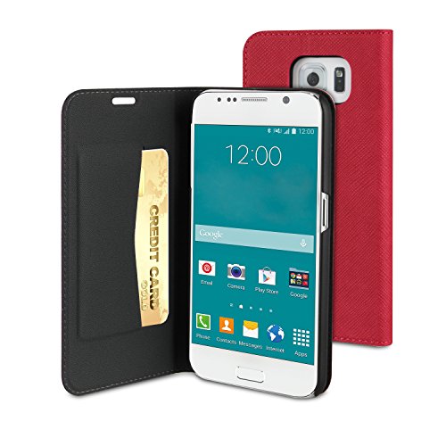 MCA Wallet - Funda wallet Muvit para Samsung Galaxy S6 rosa