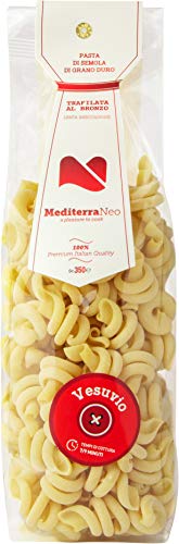 MediterraNeo - Vesuvios de sémola de trigo duro 100 % italianos, pasta de bronce y secado lento, 350 g (paquete de 3)