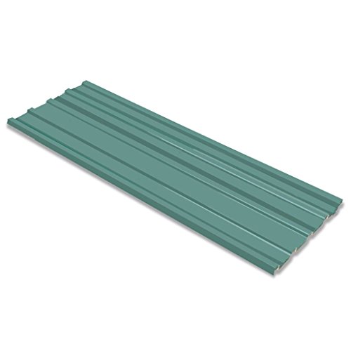 mewmewcat Panel para Tejado 12 Piezas - Color de Verde Material Acero Galvanizado, 129x45 cm