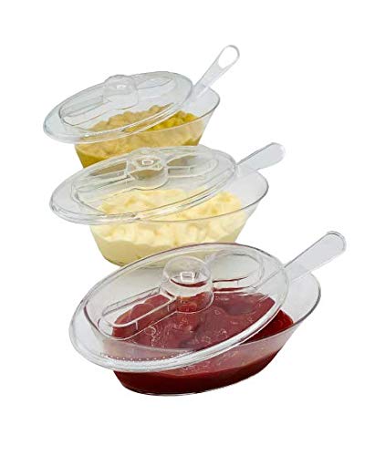 Mini Tarrinas Ovalada con Tapa y cucharita para Postres, Salsas, Aperitivos, Entrantes 12 Unidades Con Bandeja (ovalado) Mini Tarrinas Ovalada con Tapa y cucharita para Postres, Salsas, Aperitivos, Entrantes 12 Unidades Con Bandeja (ovalado)