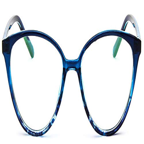 Moda Sunglasses Black  Spectacle Frame Cat Eye Glasses Frame Clear Lens Women Brand Eyewear Optical Frames Myopia Transparenttemples For Glasses Blueflower