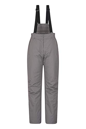 Mountain Warehouse Moon El esquí de Las Mujeres jadeó - los Pantalones Impermeables de Las señoras, Cintura Ajustable, Equipo Desmontable del esquí de los apo, Invierno Gris 38