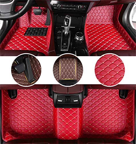 Muchkey Auto Tapetes de Piso Alfombra para Dodge Durango 2004-2010 de Cuero Interior Automotriz Alfombrillas Rojo