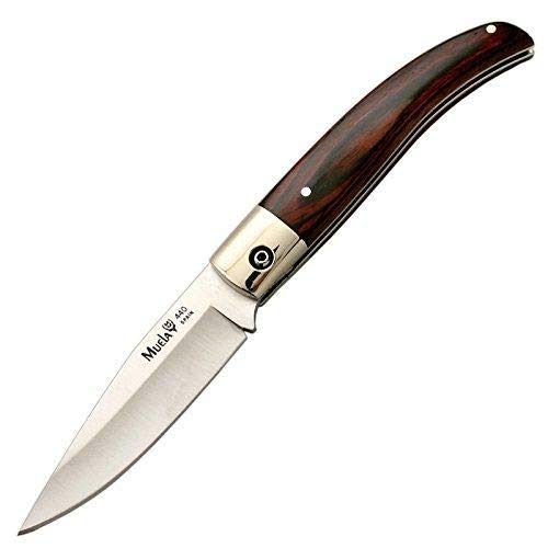 Muela Navaja P-8VR Hoja de Acero MoVa de 8 cm y empuñadura de Madera Coral para Caza, Pesca, Supervivencia y Bushcraft Realizado en Ciudad Real + Portabotellas de Regalo Muela Navaja P-8VR Hoja de Acero MoVa de 8 cm y empuñadura de Madera Coral para Caza, Pesca, Supervivencia y Bushcraft Realizado en Ciudad Real + Portabotellas de Regalo