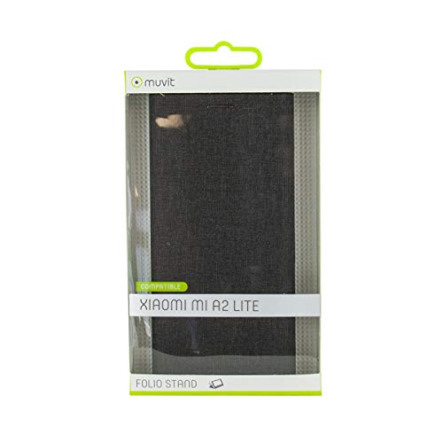 Muvit Folio - Funda para Xiaomi Mi A2 Lite (función Soporte y Tarjetero) Color Negro