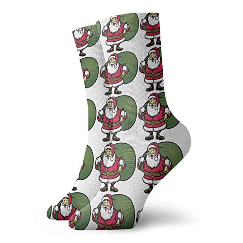 N\A Divertido y colorido Papá Noel trae el montón de premios Calcetines al aire libre Calcetines unisex