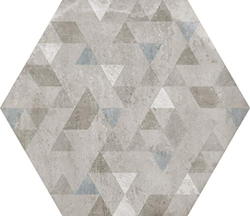 Nais - Baldosas cerámicas para suelos - Colección Urban - Color Hexagon Forest Silver Antislip (29,2x25,4 cm) - Caja de 1 m2 (18 piezas)