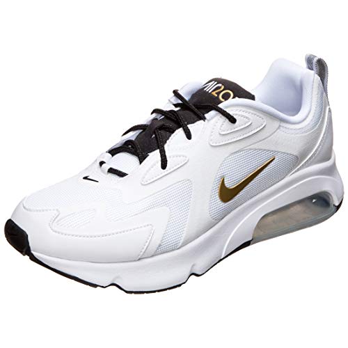 Nike Air MAX 200, Zapatillas para Correr para Hombre, Blanco/Dorado Metalizado Negro, 38.5 EU