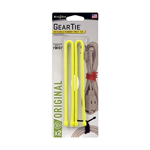 Nite Ize Original Gear Corbata de Goma Reutilizable, 30.5 cm, Amarillo neón, Paquete de 2, Fabricado en los Estados Unidos Nite Ize Original Gear Corbata de Goma Reutilizable, 30.5 cm, Amarillo neón, Paquete de 2, Fabricado en los Estados Unidos