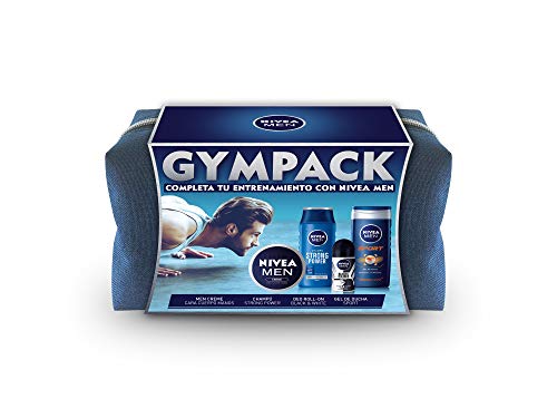 NIVEA MEN Neceser Gimnasio Gympack, neceser de regalo con gel de ducha (1 x 250 ml), champú (1 x 250 ml), desodorante roll on (1 x 50 ml) y NIVEA MEN Creme (1 x 75 ml) NIVEA MEN Neceser Gimnasio Gympack, neceser de regalo con gel de ducha (1 x 250 ml), champú (1 x 250 ml), desodorante roll on (1 x 50 ml) y NIVEA MEN Creme (1 x 75 ml)