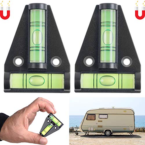 Nivel T Tipo Spirit, 2 Paquetes, magnético, Nivel Práctico Pequeño Cruzado, Furgonetas, Bidireccional Autocaravana, Rampa De Nivelación Caravana, con imán, Accesorios De Furgoneta Camper, Mini Nivel