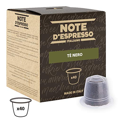 Note d'Espresso - Cápsulas de té Negro, Exclusivamente compatibles con cafeteras Nespresso, 40 unidades de 2 g