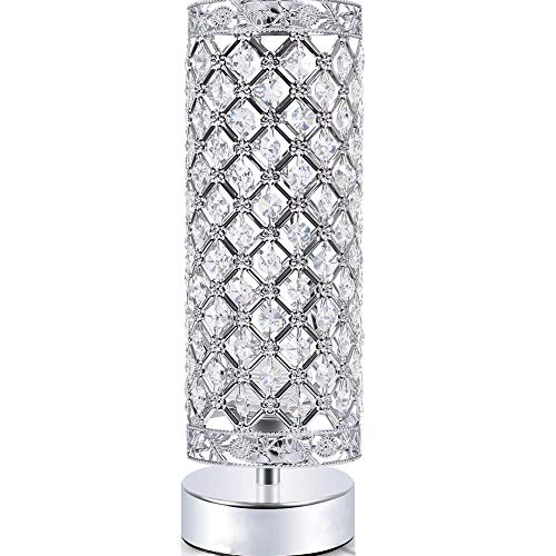 NUEVA lámpara de mesa de cristal Lámparas de dormitorio Lámparas de cabecera de plata