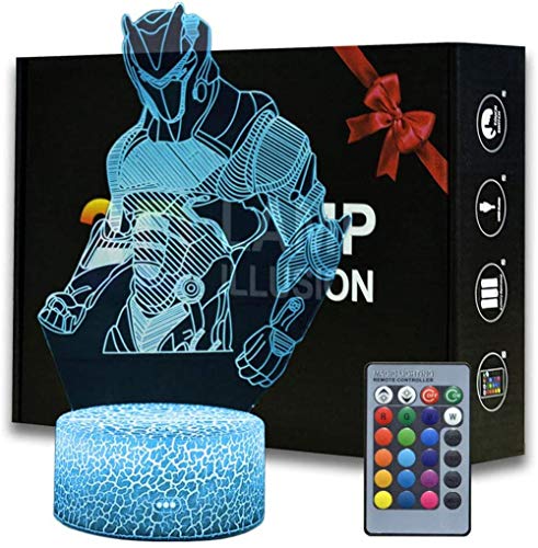 Omega Gifts - Lámpara de ilusión 3D con 16 luces de ilusión óptica que cambian de color con acrílico plano, base ABS, cable USB para vacaciones