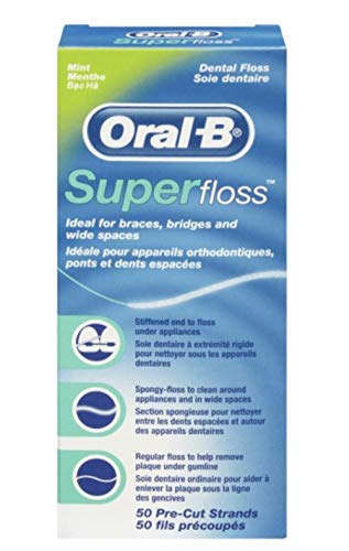 Oral-B Hilo dental Superfloss, 50 unidades, 12 paquetes de 50 unidades