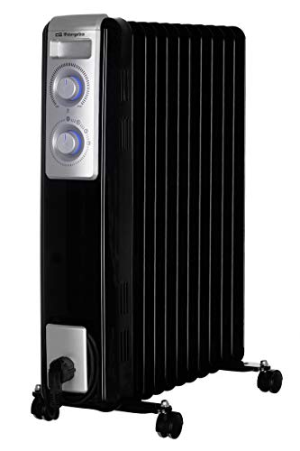 Orbegozo RN 2500 - Radiador de aceite, 11 elementos, 2000 W, luz LED, termostato regulable, recogecables, ruedas pivotantes Orbegozo RN 2500 - Radiador de aceite, 11 elementos, 2000 W, luz LED, termostato regulable, recogecables, ruedas pivotantes