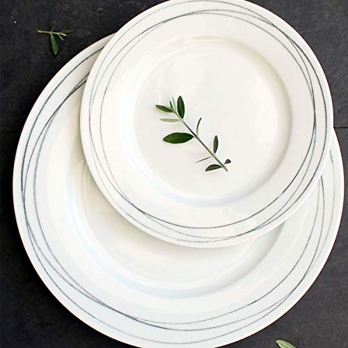 Oroley - Vajilla Porcelana Completa Syros | 19 Piezas | Moderna | Blanca | Platos | Original Oroley - Vajilla Porcelana Completa Syros | 19 Piezas | Moderna | Blanca | Platos | Original