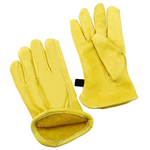 OTOTEC Par de guantes de trabajo de piel de vacuno para hombres y mujeres, guantes de jardinería, guantes de conducción, guantes protectores de grano, resistentes