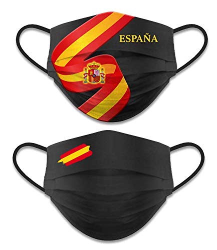 Pack 2 ud. Accesorio Facial Reversible Bandera y Escudo España. Nivel 3. No homologada. 2-29672