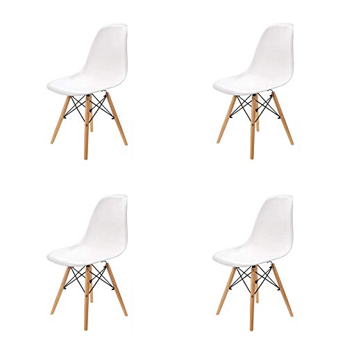 Pack 4/6 sillas, sillas de Comedor Silla de Oficina Silla de salón, Silla diseño nórdico Estilo (White(Blanco-4)) Pack 4/6 sillas, sillas de Comedor Silla de Oficina Silla de salón, Silla diseño nórdico Estilo (White(Blanco-4))