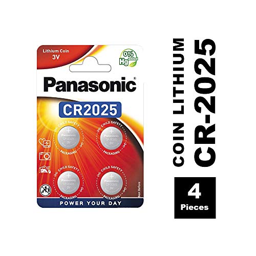 Panasonic - Pila de botón de Litio CR2025 4 Unidades