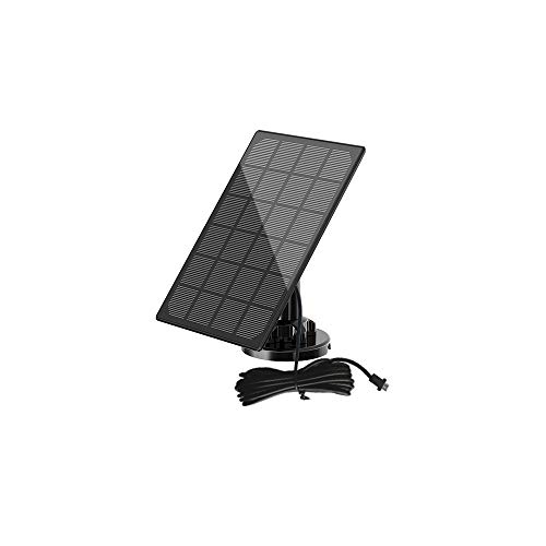 Panel Solar 5V USB Exterior, con Cable de 3 Metros, compatible con YIROKA Cámara de Vigilancia WiFi Inalámbrica, 3W, Negro