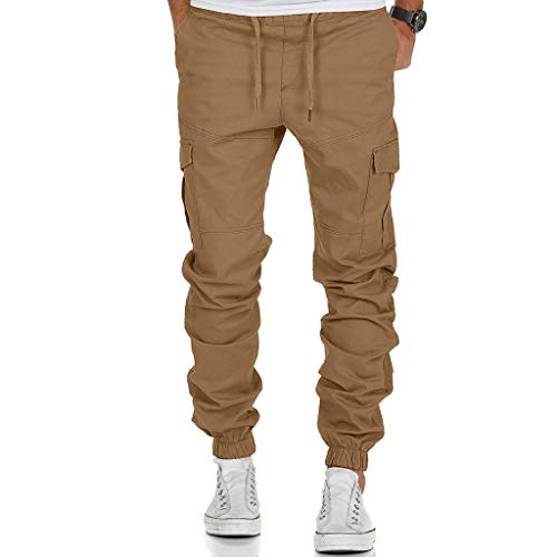 Pantalon Chandal Hombre Pantalones con Bolsillos Laterales Pantalon Jogger Overol Chandal con Cordón Multibolsillos Ropa de Running Deportivas Overol