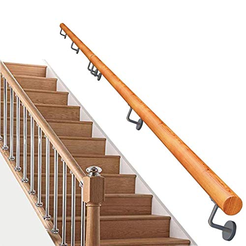 Pasamanos Escalera Pasamanos de escalera de 30-600cm, varilla de soporte de barandilla de escalera antideslizante madera, contra la pared kit de barra de apoyo para loft para anciano niño el hogar int