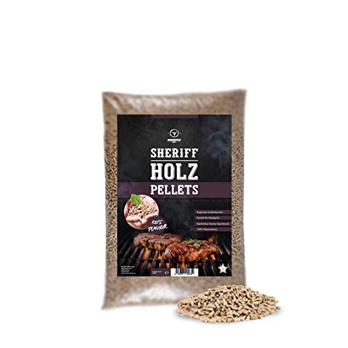Pellets de madera dura Sheriff 19302, 5 kg, aroma ahumado para todos los gustos, ciruela dulce, ahumado o crujiente Pellets de madera dura Sheriff 19302, 5 kg, aroma ahumado para todos los gustos, ciruela dulce, ahumado o crujiente
