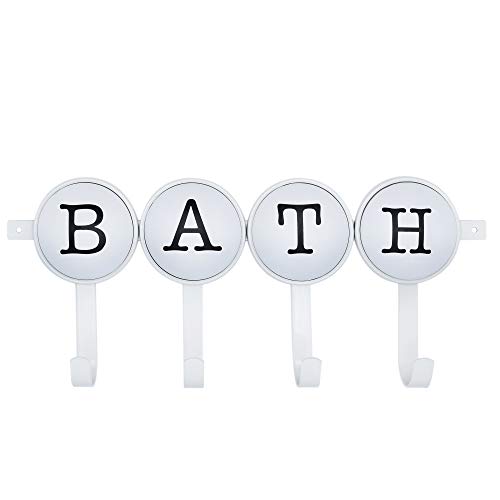 Perchero de pared para baño, perchero de pared con 4 ganchos, diseño moderno, 39,5 x 17 x 5 cm Perchero de pared para baño, perchero de pared con 4 ganchos, diseño moderno, 39,5 x 17 x 5 cm