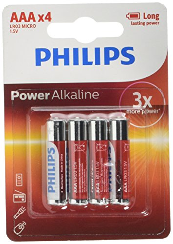 Philips LR03P4B/10 - Batería AAA ultra alcalina, 4-blister