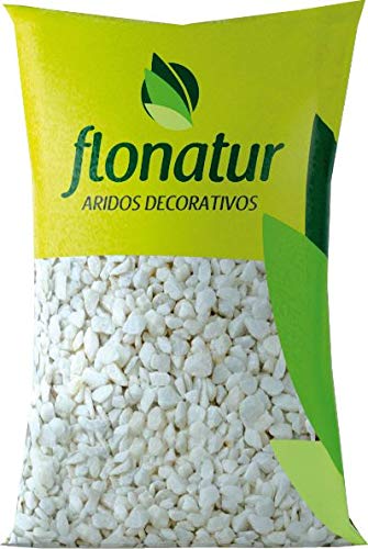 Piedra marmolina Blanca, Piedra Decorativa para jardín, macetas, terrarios, acuarios, Varios formatos. Saco de 25Kg (Tamaño 8/12)