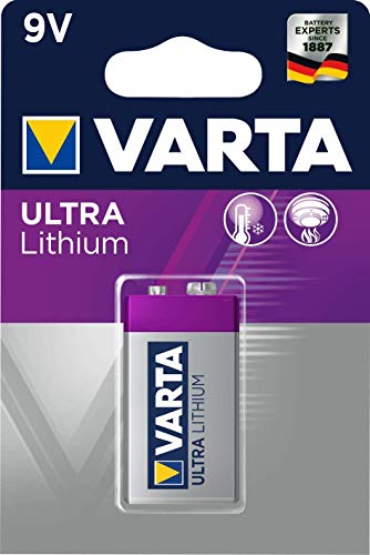 Pilas de 9 V Varta Lithium 6LR61 (paquete de 1 unidad) - Ideal para cámaras digitales, juguetes, GPS, usos deportivos y al aire libre, plateado
