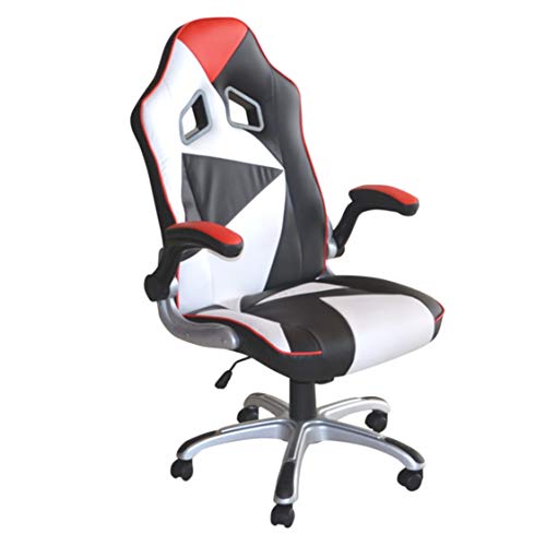 POLIRONESHOP MONTECARLO Silla sillón profesional presidential giratoria para Gaming Racing de oficina de escritorio con diferentes ajustes sillas respaldo alto color blanco-rojo-negro