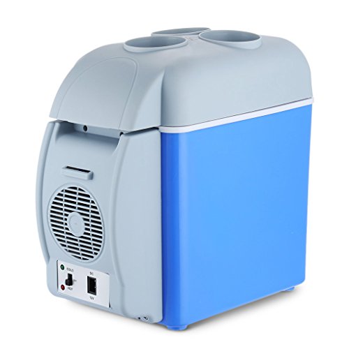 QIHANGCHEPIN Portátil 7.5L Mini 12V Refrigerador del Coche Congelador de Doble Uso Home Travel Vehicular Refrigerador del Coche Dual-Mode Control de Temperatura de Doble Uso (Azul)
